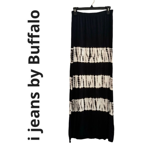i jeans by Buffalo Dresses & Skirts - I JEANS BY BUFFALO Black White Tie Dye Long Boho Skirt Bohemian Maxi Women’s S